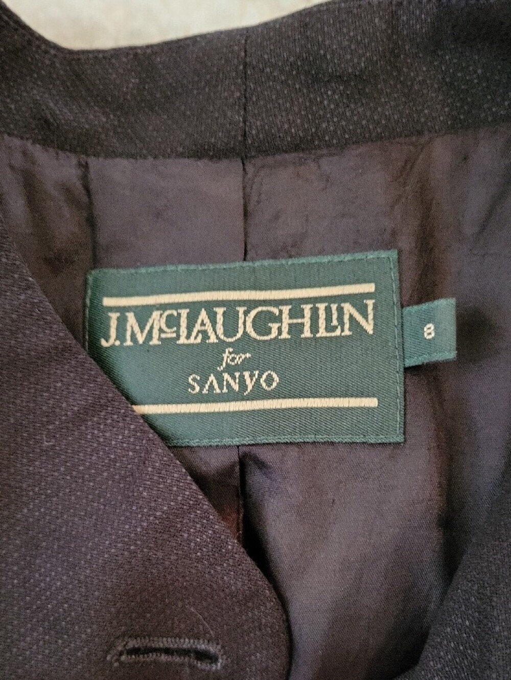 J. McLaughlin Black Pearlescent Button-Front Womens Blazer, Size 8 - Picture 6 of 9